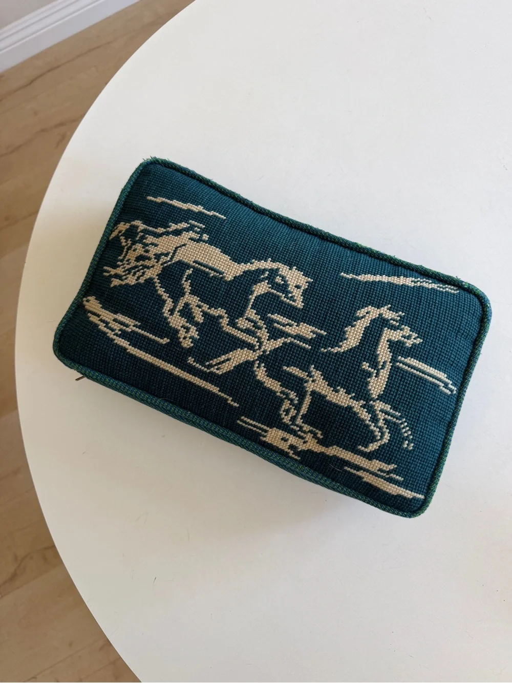 VINTAGE Horse Stitched Pillow